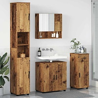 vidaXL Badrumsmöbelset med låda 4 pcs Gammalt trä 61 x 35 x 64 cm