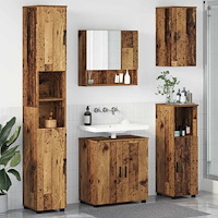 vidaXL Badrumsmöbelset Väggmonterad 5 pcs Gammalt trä 61 x 35 x 64 cm