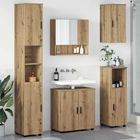 vidaXL Badrumsmöbelset Väggmonterad 5 pcs artisan ek 61 x 35 x 64 cm