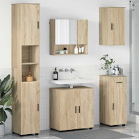 vidaXL Badrumsmöbelset 5 pcs Sonoma ek 61 x 35 x 64 cm Konstruerat trä