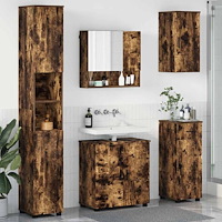 vidaXL Badrumsmöbelset med låda 5 pcs Rökfärgad ek 61 x 35 x 64 cm