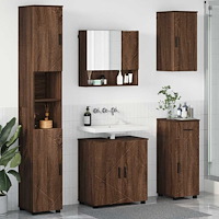 vidaXL Badrumsmöbelset 5 pcs brun ek 61 x 35 x 64 cm Konstruerat trä