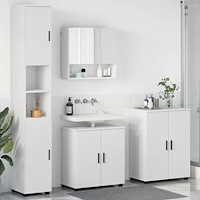 vidaXL Badrumsmöbelset 4 pcs Vit 61 x 35 x 64 cm Konstruerat trä