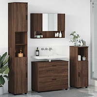vidaXL Badrumsmöbelset 4 pcs brun ek 30 x 35 x 192 cm Konstruerat trä