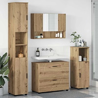 vidaXL Badrumsmöbelset med låda 4 pcs artisan ek 30 x 35 x 192 cm