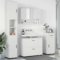 vidaXL Badrumsmöbelset 4 pcs Vit 30 x 35 x 192 cm Konstruerat trä