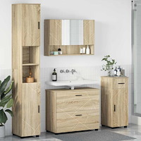 vidaXL Badrumsmöbelset med låda 4 pcs Sonoma ek 30 x 35 x 192 cm