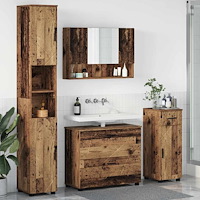 vidaXL Badrumsmöbelset med låda 4 pcs Gammalt trä 30 x 35 x 192 cm
