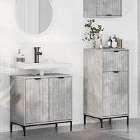 vidaXL Badrumsmöbelset med låda 2 pcs Betonggrå 39,5 x 36 x 88 cm