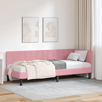 vidaXL Hörn Sängram med huvudgavel Rosa 80 x 200 cm Sammet