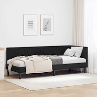 vidaXL Hörn Sängram med huvudgavel Svart 80 x 200 cm Sammet