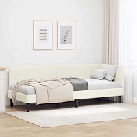 vidaXL Hörn Sängram med huvudgavel Kräm 80 x 200 cm Sammet
