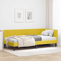 vidaXL Hörn Sängram med huvudgavel Gul 90 x 190 cm Sammet