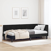 vidaXL Hörn Sängram med huvudgavel Svart 90 x 200 cm Sammet