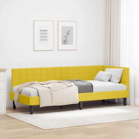 vidaXL Hörn Sängram med huvudgavel Gul 80 x 200 cm Sammet