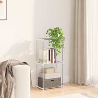vidaXL Förvaringshylla med hylla vit 43 x 27 x 90 cm Aluminium