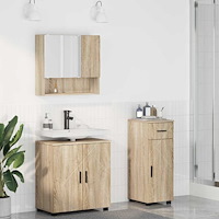 vidaXL Badrumsmöbelset 3 pcs Sonoma ek 61 x 35 x 64 cm Konstruerat trä