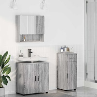 vidaXL Badrumsmöbelset med låda 3 pcs Grå sonoma 61 x 35 x 64 cm