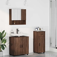 vidaXL Badrumsmöbelset 3 pcs brun ek 61 x 35 x 64 cm Konstruerat trä