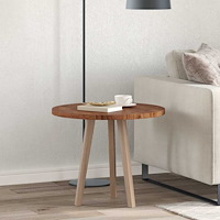 vidaXL Bordsskiva Övrigt Mörkbrun Ø 60 x 2.5 cm Solitt Ekträ