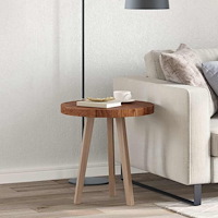 vidaXL Bordsskiva Övrigt Mörkbrun Ø 50 x 4 cm Solitt Ekträ