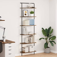 vidaXL Hyllsystem Rökfärgad ek 60 x 24 x 203 cm Konstruerat trä