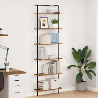 vidaXL Hyllsystem Gammalt trä 60 x 24 x 203 cm Konstruerat trä
