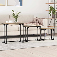 vidaXL Nesting Kaffe Bord 3 pcs artisan ek 50.5 x 35 x 53 cm