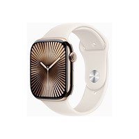Apple Apple Watch Series 10 (GPS + Cellular) - guld titan - smart klocka med sportband - starlight - 64 GB