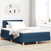 vidaXL Kontinentalsäng med madrass med madrass Blå 120 x 190 cm tyg