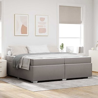 vidaXL Sängram Taupe 200 x 200 cm tyg