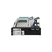 DeLOCK Delock 5.25 Mobile Rack for 1 x 2.5 + 1 x 3.5 SATA HDD + 2 x USB 3.0 Ports - förvaringsmobilrack