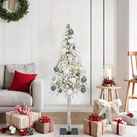 vidaXL Julgran med dekorativa strängljus Vit 120 cm PE