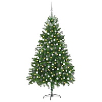 vidaXL Julgran med 300 LED-lampor med stativ Grön 180 cm PE
