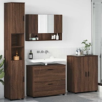 vidaXL Badrumsmöbelset 4 pcs brun ek 30 x 35 x 192 cm Konstruerat trä