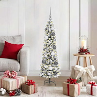 vidaXL Konstgjord julgran Vit 120 cm PVC och Metall och Plast
