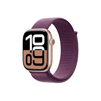 Apple Apple Watch Series 10 (GPS + Cellular) - guldrosa aluminium - smart klocka med sportögla - plommonfärgat - 64 GB