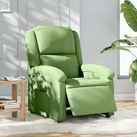 vidaXL Elektrisk reclinerfåtölj ljusgrön sammet