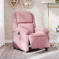 vidaXL Elektrisk reclinerfåtölj rosa sammet