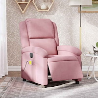 vidaXL Elektrisk massagefåtölj rosa sammet