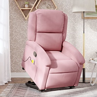 vidaXL Massagefåtölj med uppresningshjälp rosa sammet