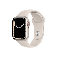 Apple Apple Watch Series 7 (GPS + Cellular) - stjärnljusaluminium - smart klocka med sportband - starlight - 32 GB