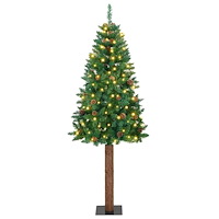 vidaXL Smal julgran med 300 LED-lampor Grön 180 cm PVC och solid furu