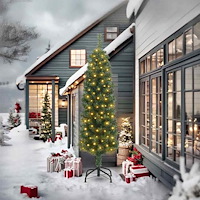 vidaXL Konstgjord julgran Grön 240 cm PVC och stål och plast