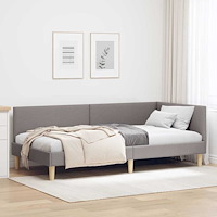 vidaXL Hörn Sängram Övrigt Taupe 90 x 200 cm Tyger och konstruerat trä