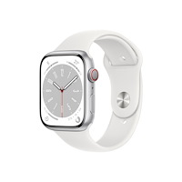 Apple Apple Watch Series 8 (GPS + Cellular) - silveraluminium - smart klocka med sportband - vit - 32 GB