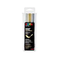 POSCA POSCA Brush Marker Set PCF-350, tre färger, guld, silver och...