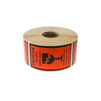 BNT Etiket m/tekst Fragile Handle with care 120x70mm 1000stk/rul