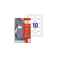 AVERY Navneskilte Avery 85x50 mm, ovale, hvid, klæber på tøj, til...