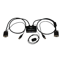 StarTech.com StarTech.com VGA 2 portar USB-kabel med KVM-switch - USB-driven med fjärrswitch - omkopplare för tangentbord/video/mus -...